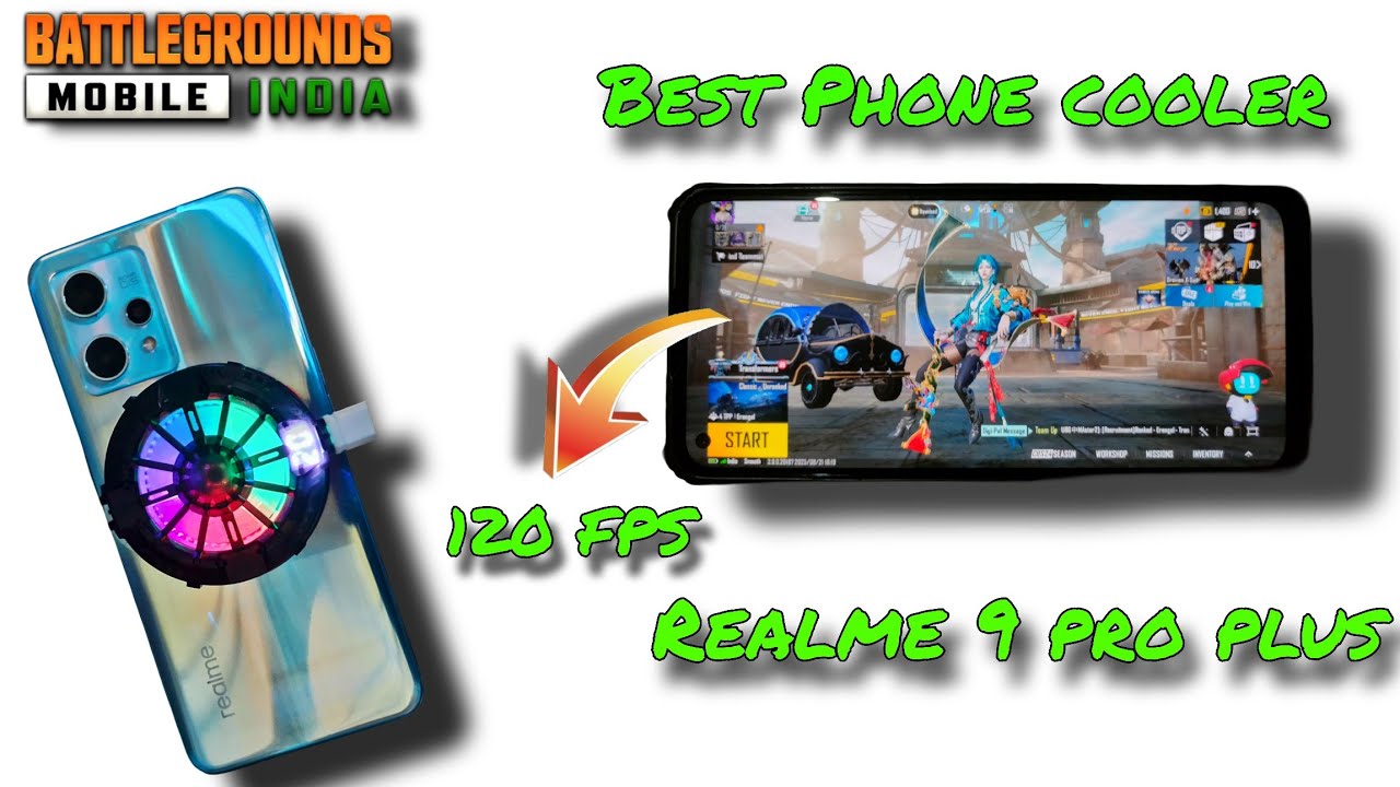 BGMI 3.9 update Fps test on Realme 9 pro plus with a phone cooler | BGMI Smooth+Extreme Test
