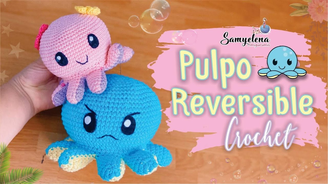 pulpo reversible crochet español/ingles