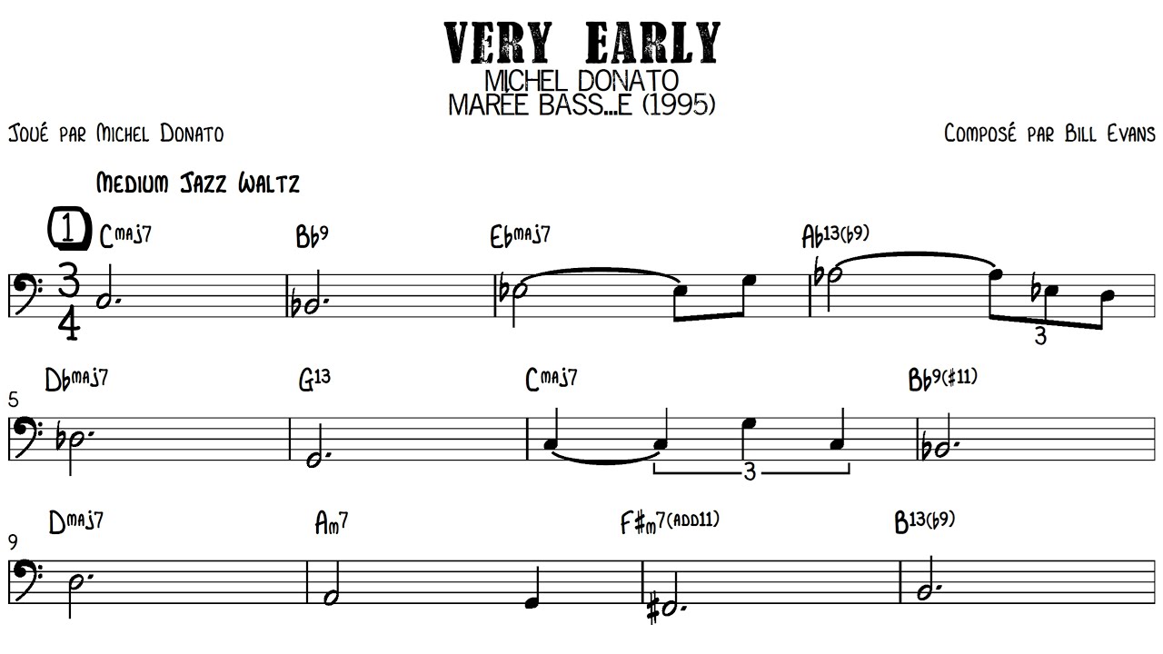 Michel Donato bass transcription - Very Early (George Arvanitas)