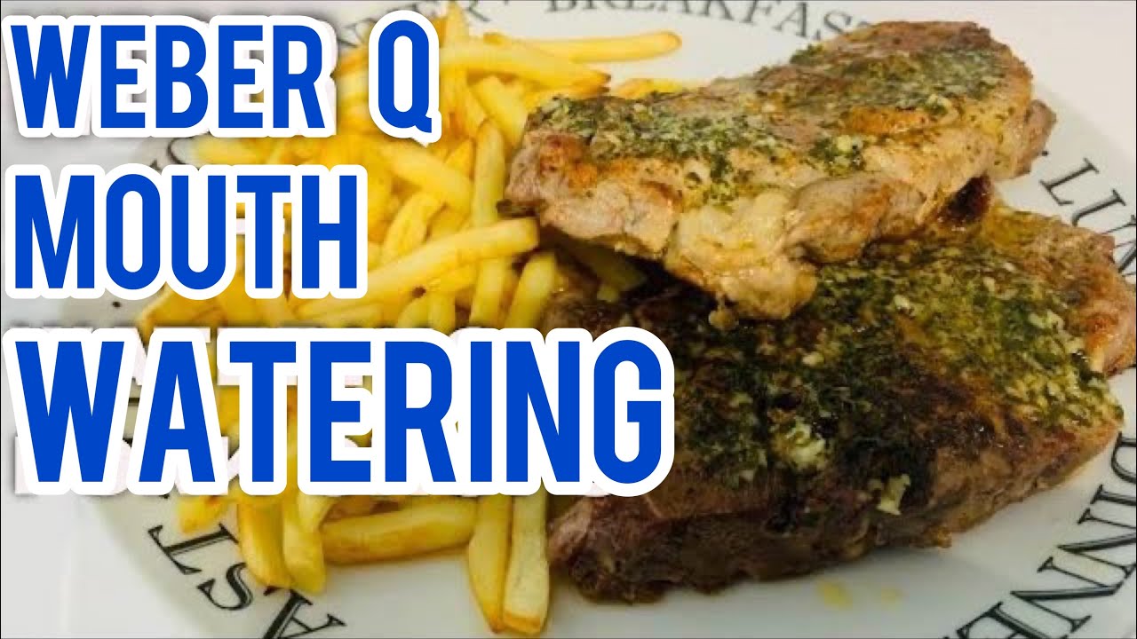 WEBER Q PORK RECIPE: Garlic Butter Pork Chops on weber baby q with qware pan