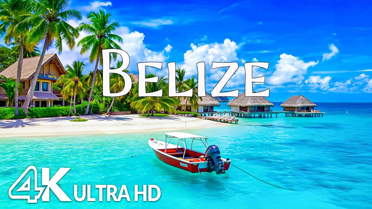 Belize 4K &ndash; Azure Shores, Tropical Reefs & Mayan Wonders with Relaxing Music &ndash; 4K Video Ultra HD