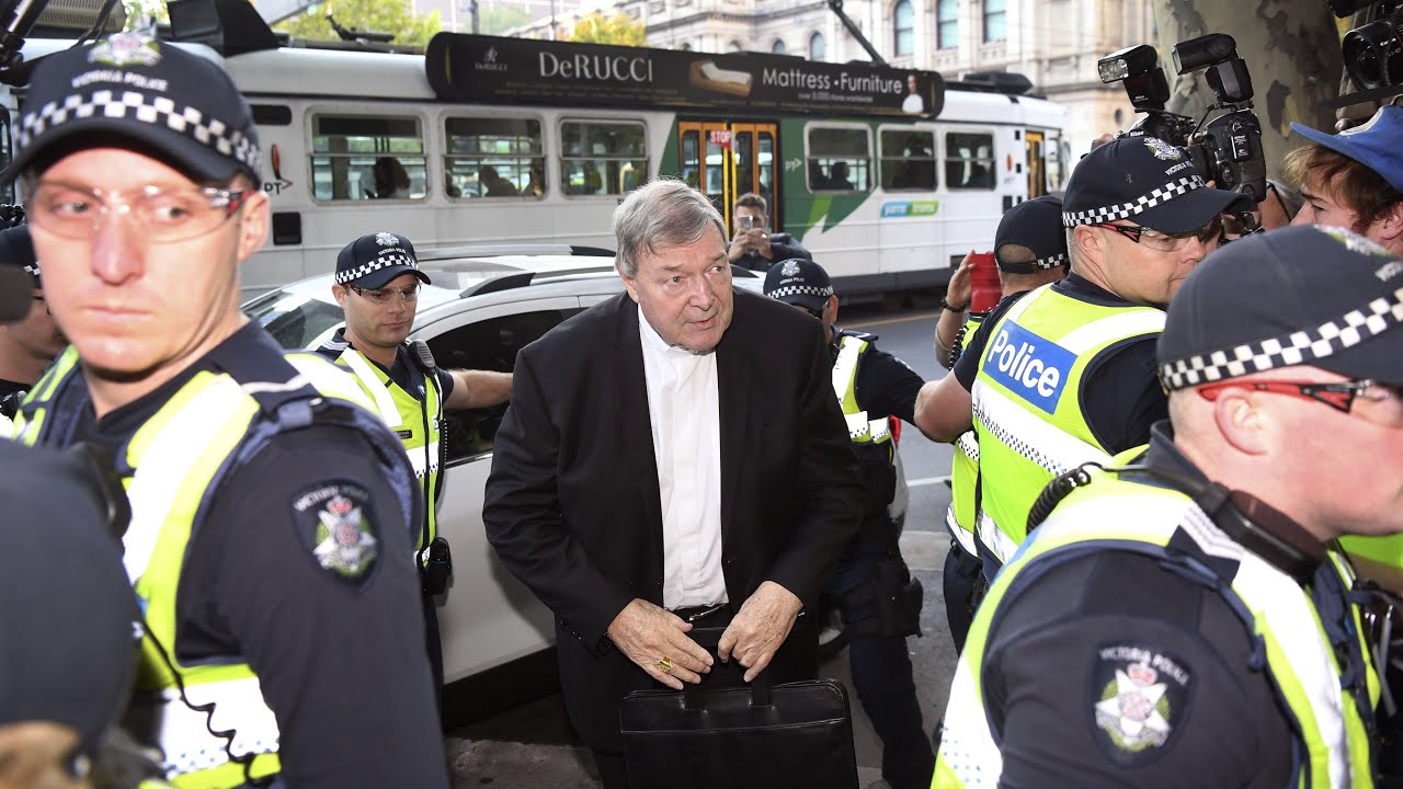 George Pell arrives at court for committal hearing ruling