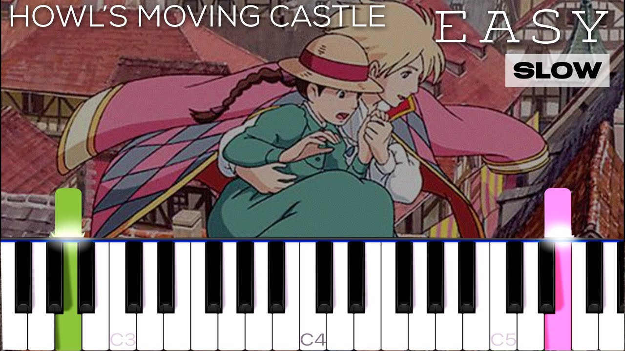 Howl’s Moving Castle Theme (Merry Go Round Of Life) | SLOW EASY Piano Tutorial