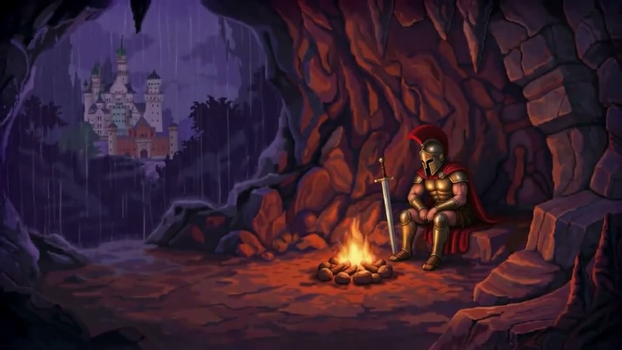 🏰 Cozy Cave Sanctuary 🔥 2-Hour Medieval Lo-Fi & Rain Ambience for Study, Sleep & RPG