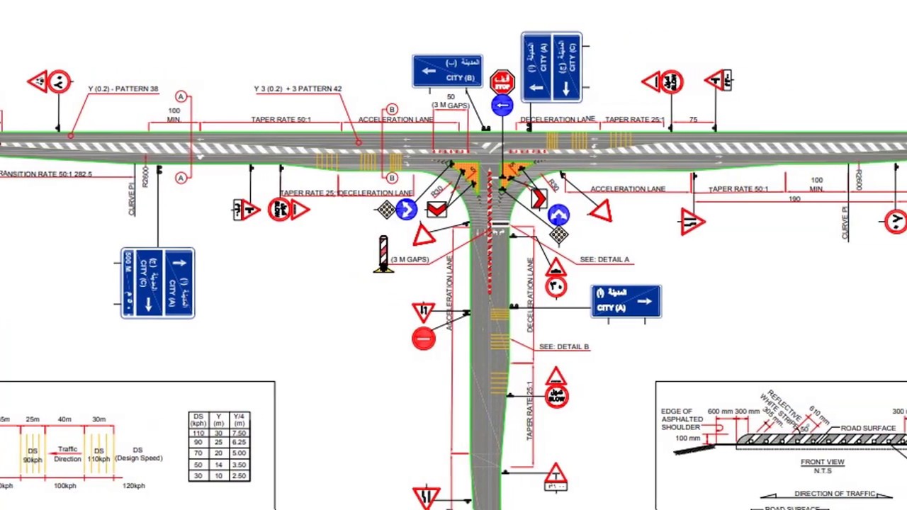 AutoCad | Layout of Road Intersection (speed art).