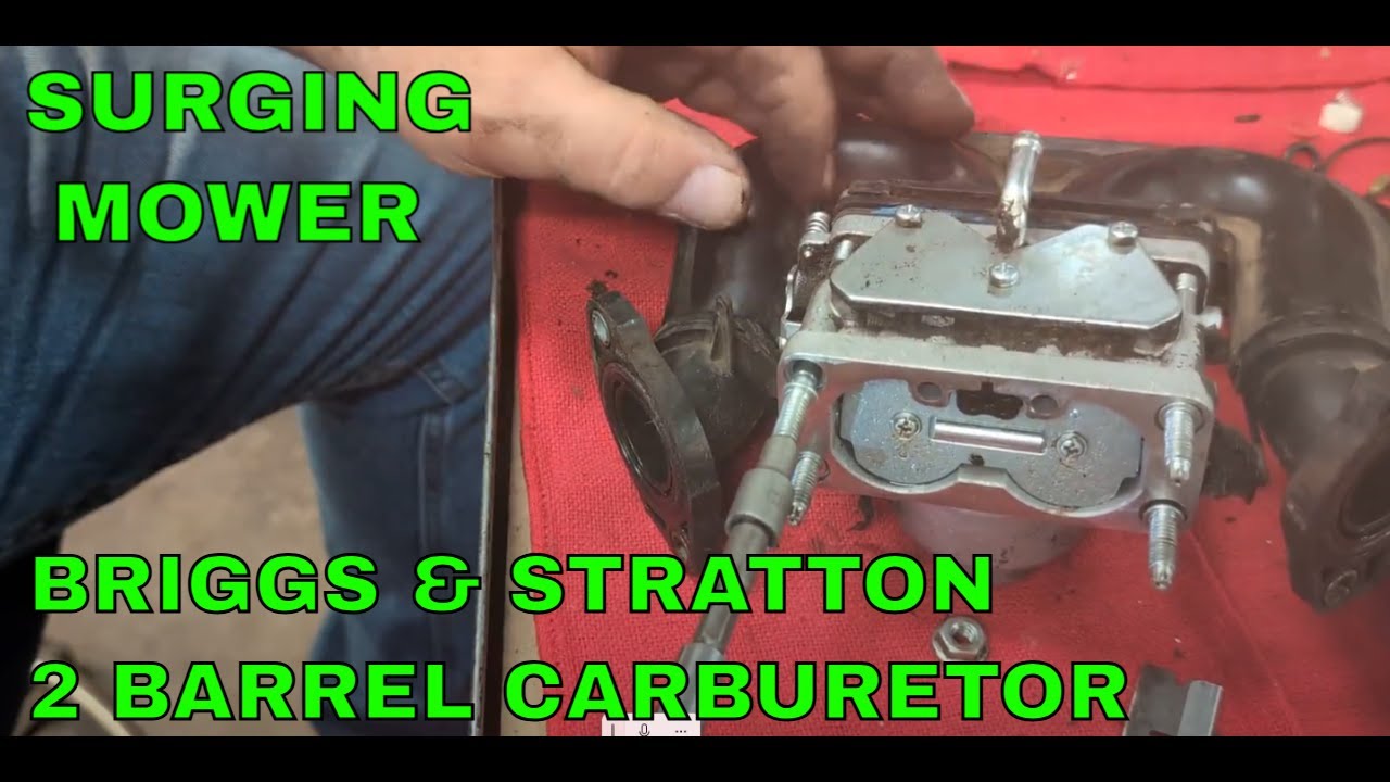 HOW TO FIX A SURGING MOWER Briggs and Stratton Double Barrel Carburetor Rebuild- Cleaning
