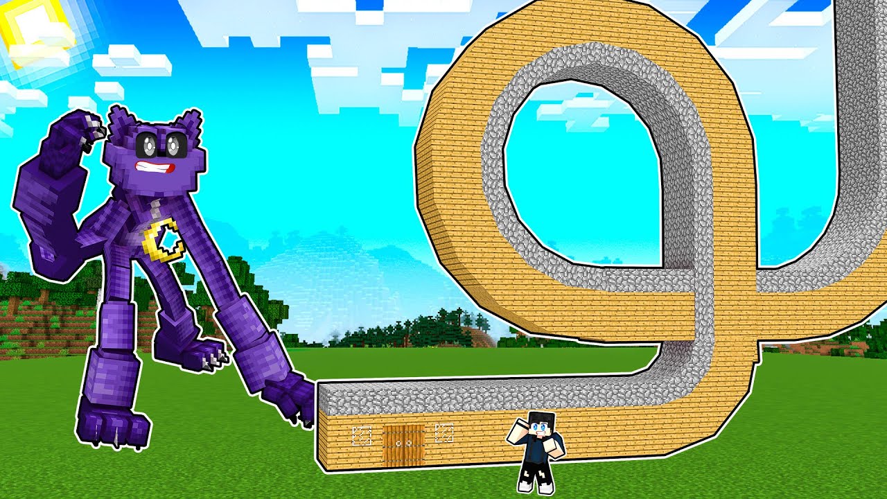 Trolei o CatNap Lentamente Aumentando a Casa no Minecraft