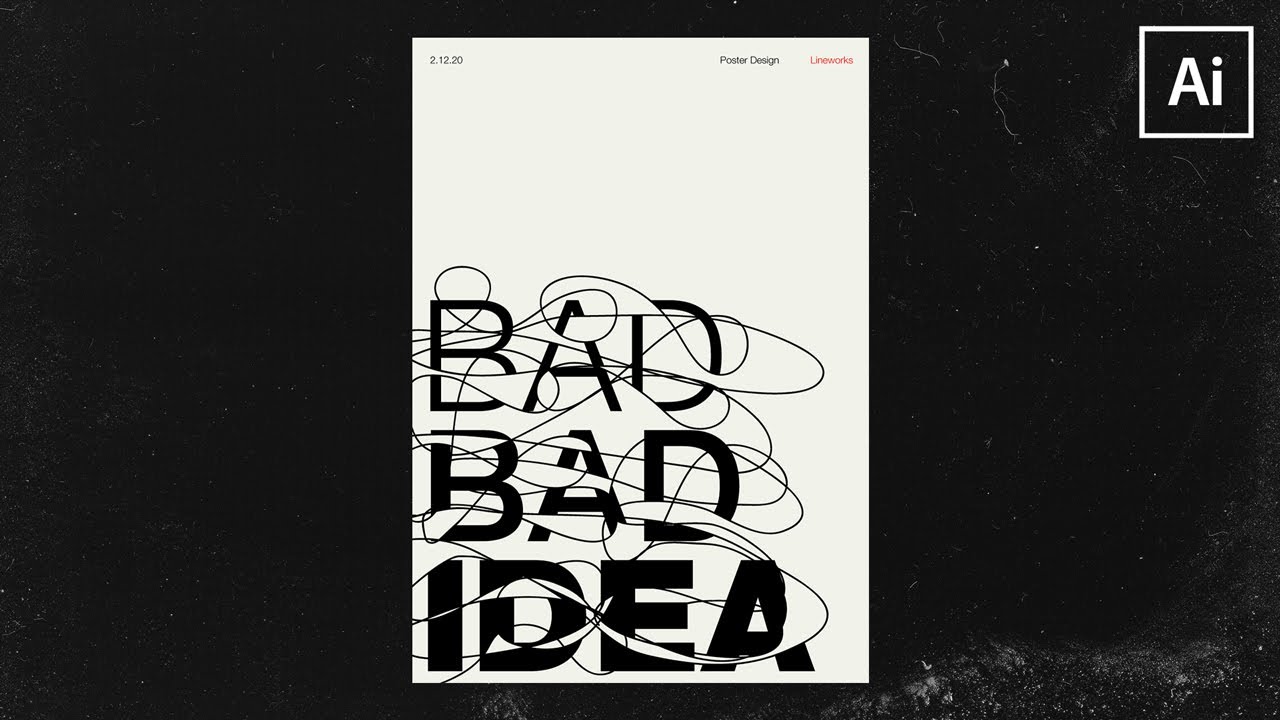 How To Create Scribble Distortion Typography Poster in Adobe Illustrator | Lineworks