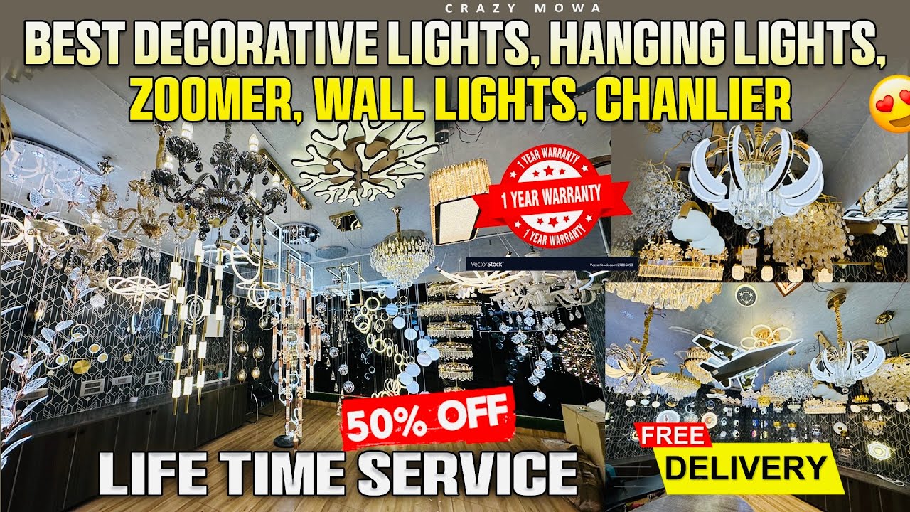 Best decorative lights, hanging lights, zoomer, wall lights, chanlier,1 year warranty bright n glow