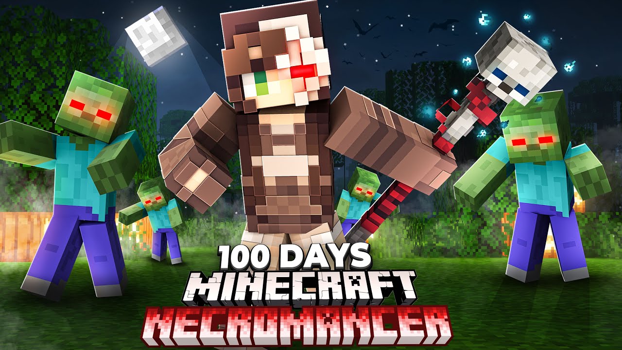 I Spent 100 Days as a NECROMANCER in a Dark Magic Minecraft World!