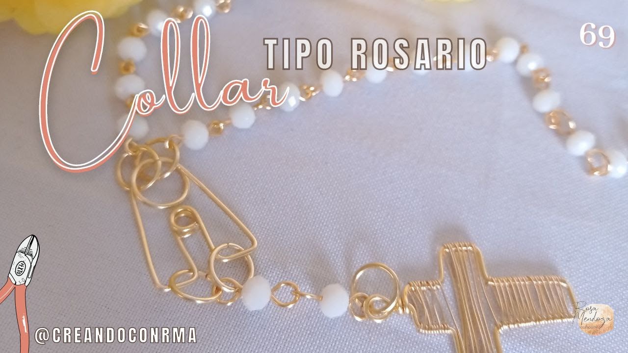 Collar tipo Rosario en Alambrismo - ROSARIO HECHO A MANO