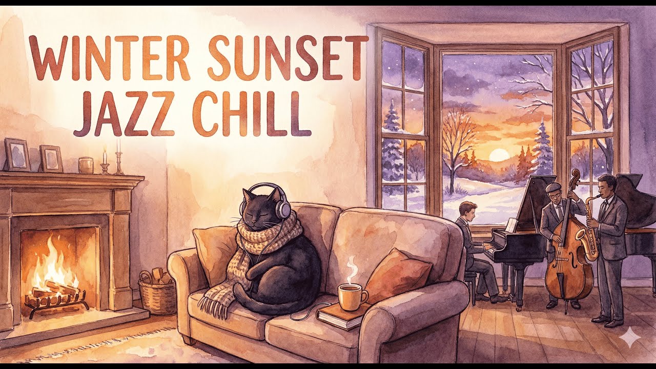 Winter Sunset Smooth Jazz 🌤️❄️ | Warm Chill Jazz for January Evenings