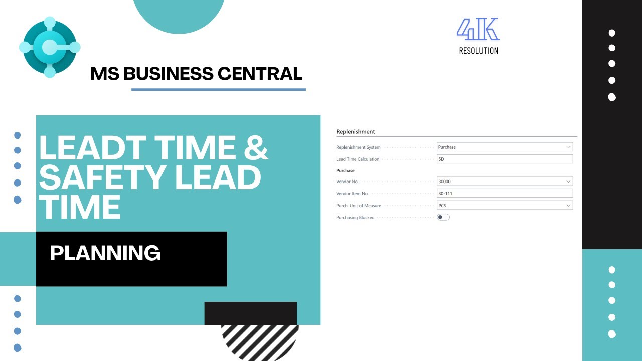 Lead time and safety lead time | Planning | Microsoft Business Central