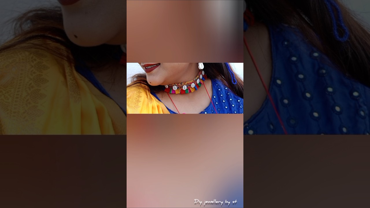 Diy multi colour choker for garba/garba jewellery making idea/last minute garba jewellery diy #diy