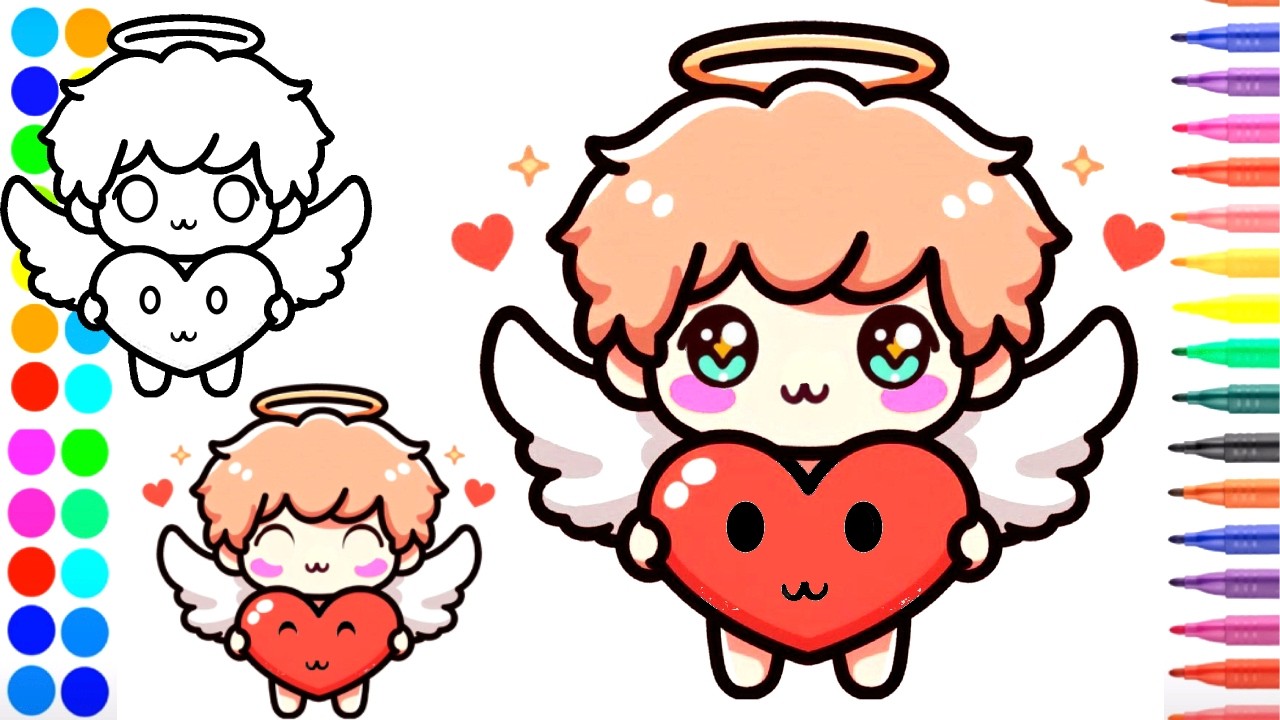 How to draw so cute cupid for kids step by step easy for kids - Draw kawaii valentine's day 2026