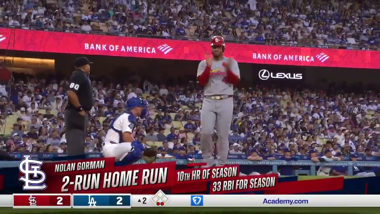 Nolan Gorman's 10th home run of 2025 is a 2-run blast
