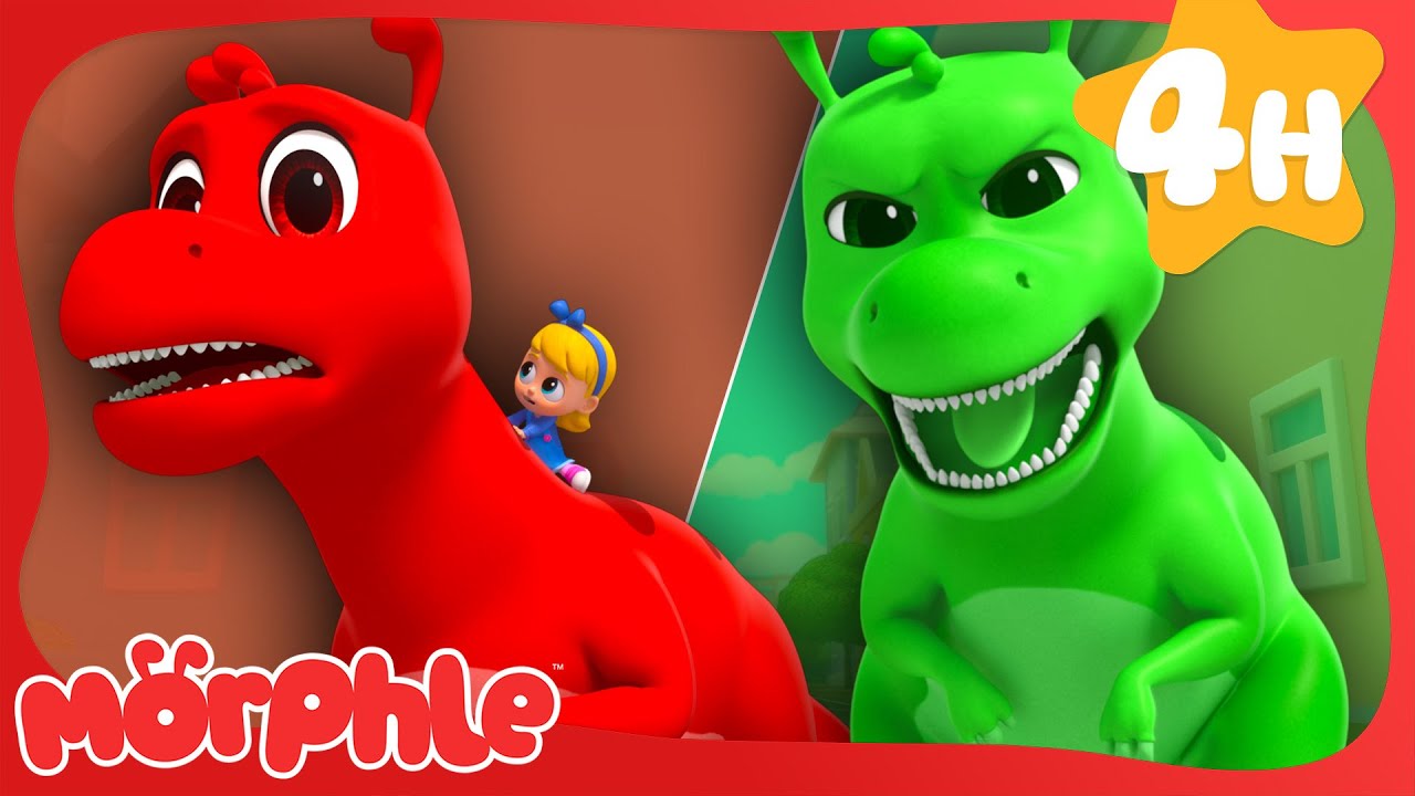 Morphle Dinosaurs Cartoons 🦖 Red Dino vs Green Dino! 🦕 Cartoon Compilation
