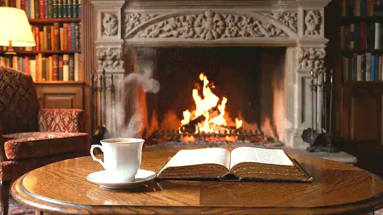 Full HD Warm Cabin in Heavy Snow ❄️ | Roaring Fireplace 10 Hours Ambience for Focus & Deep Sleep