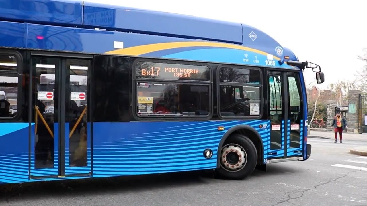 MTA New York City Bus: 2018 New Flyer XN60 Xcelsior Articulated CNG #1065 on the Bx17 Bus.