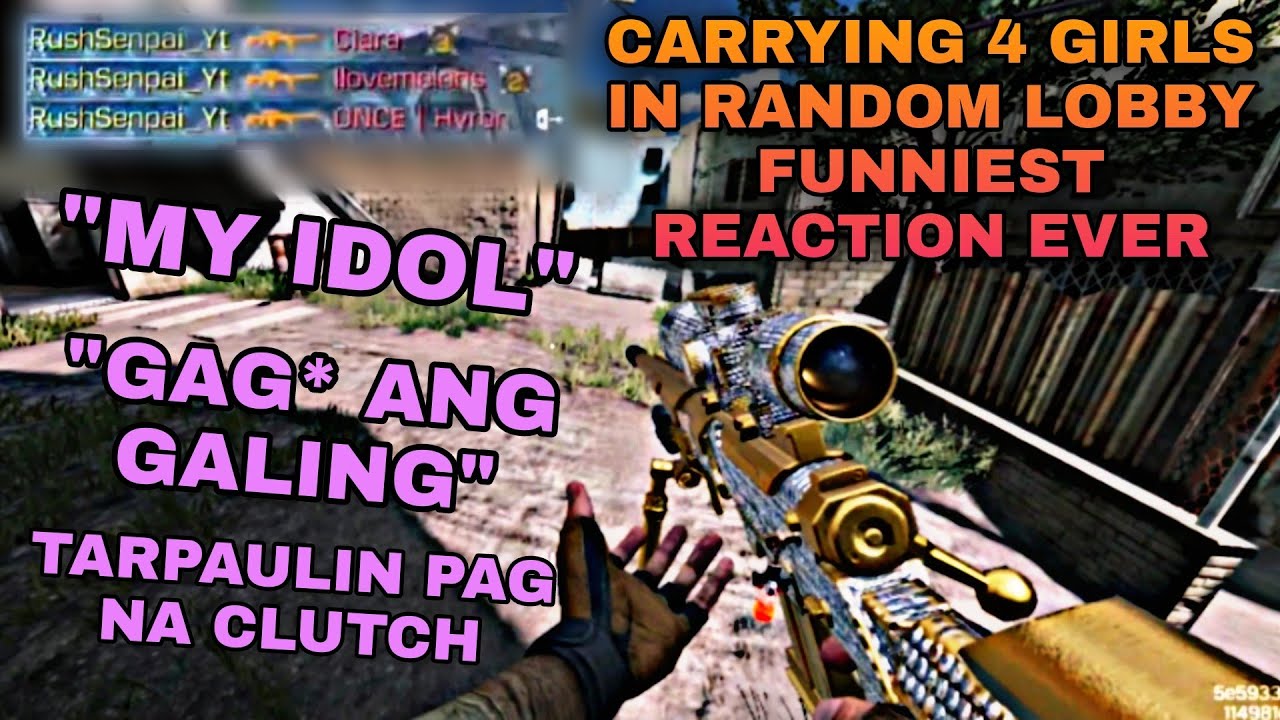 I CARRY 4 GIRLS IN RANDOM LOBBY USING A SNIPER ONLY FUNNIEST REACTION EVER IN CODM...