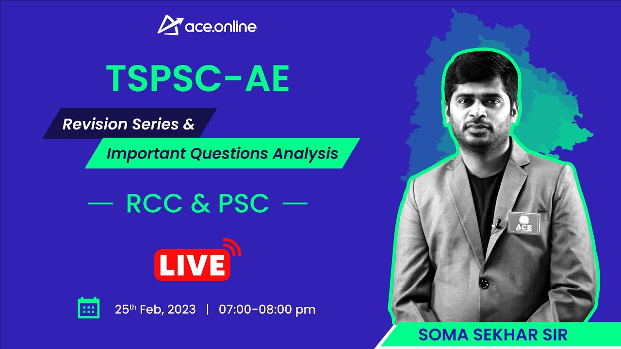 RCC & PSC: TSPSC AE Revision Series & Important Questions Analysis | Somasekhar Sir |ACE Online Live