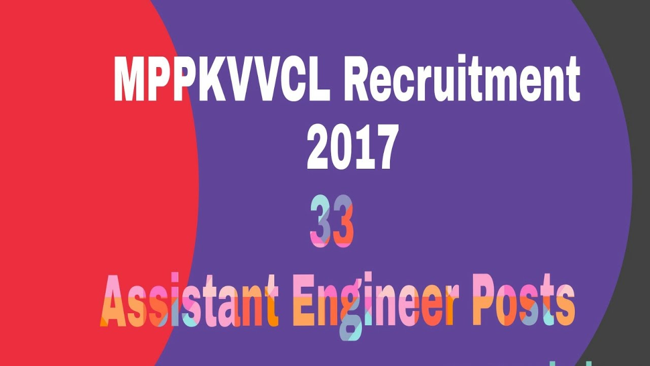 MPPKVVCL Recruitment 2017, 33 Assistant Engineer Post || Vyapam EXAM || Govt. Job.