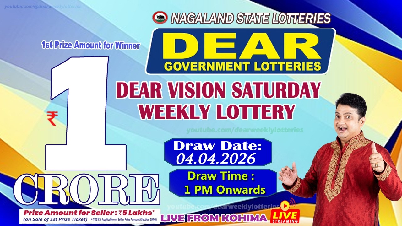 DEAR VISION SATURDAY DEAR 1 PM DRAW DATE 04.04.2026 NAGALAND STATE LOTTERIES