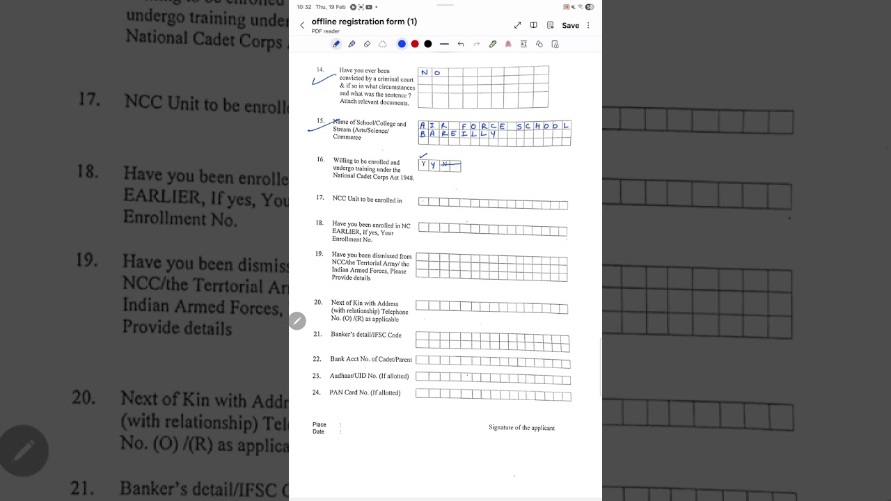 Offline Enrollment Form NCC