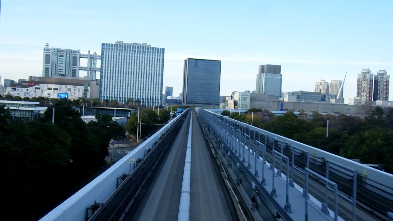 ゆりかもめ、汐留駅から新豊洲駅の風景