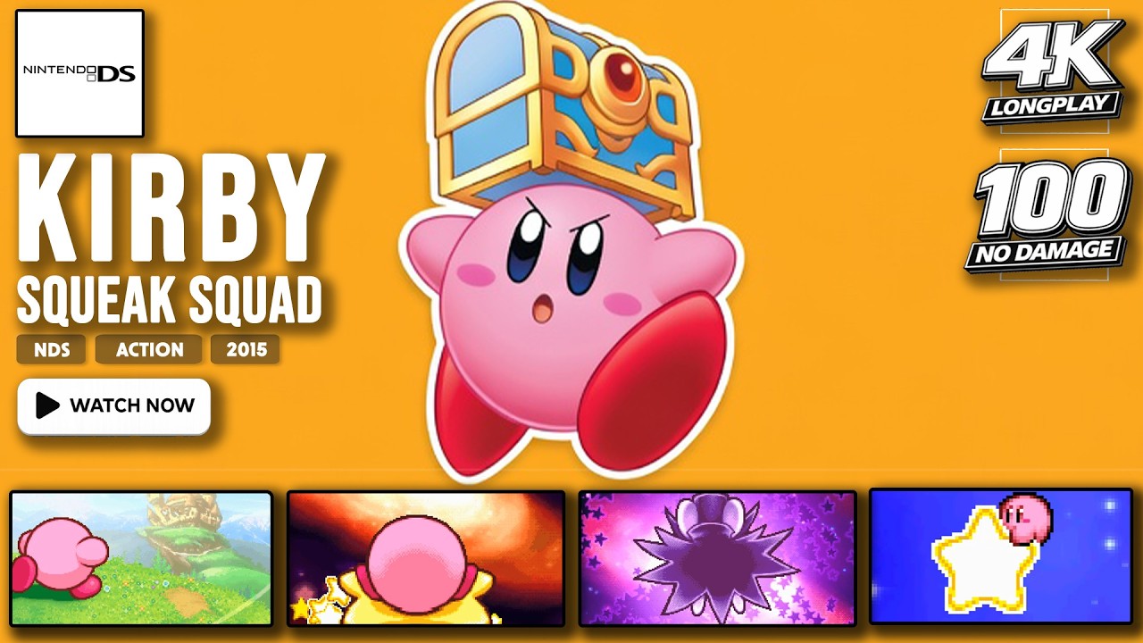 [100% & NO DAMAGE] Kirby: Squeak Squad | NDS LONGPLAY | FULL GAME | 4K