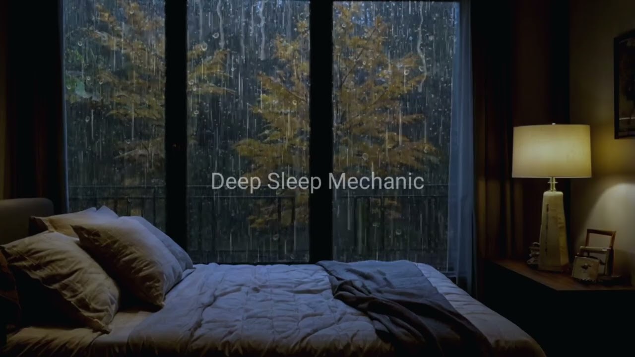 ASMR 3 часа ночного дождя со звуками белого шума в уютной комнате