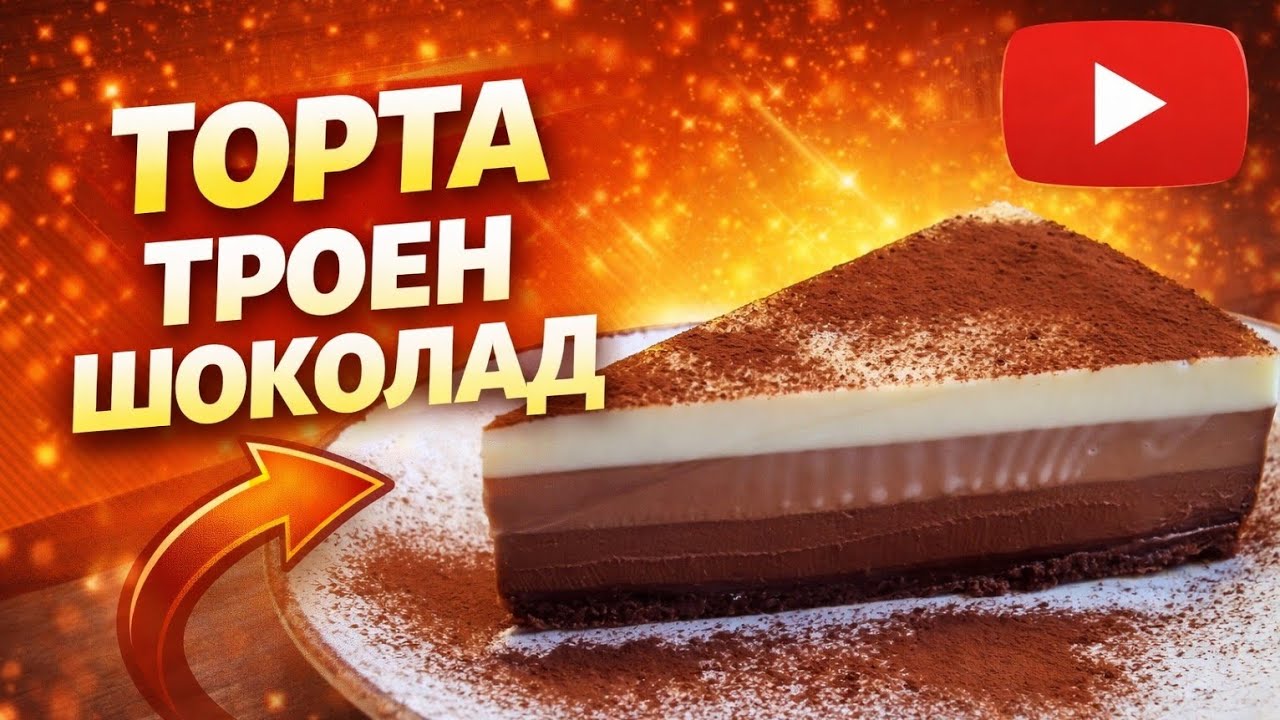 Шоколадова магия! Торта с 3 вида шоколад | Без печене