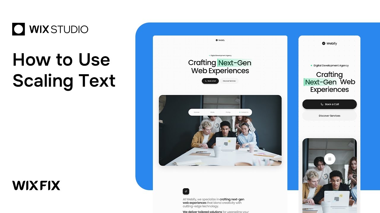 Основы Wix Studio: Масштабирование текста