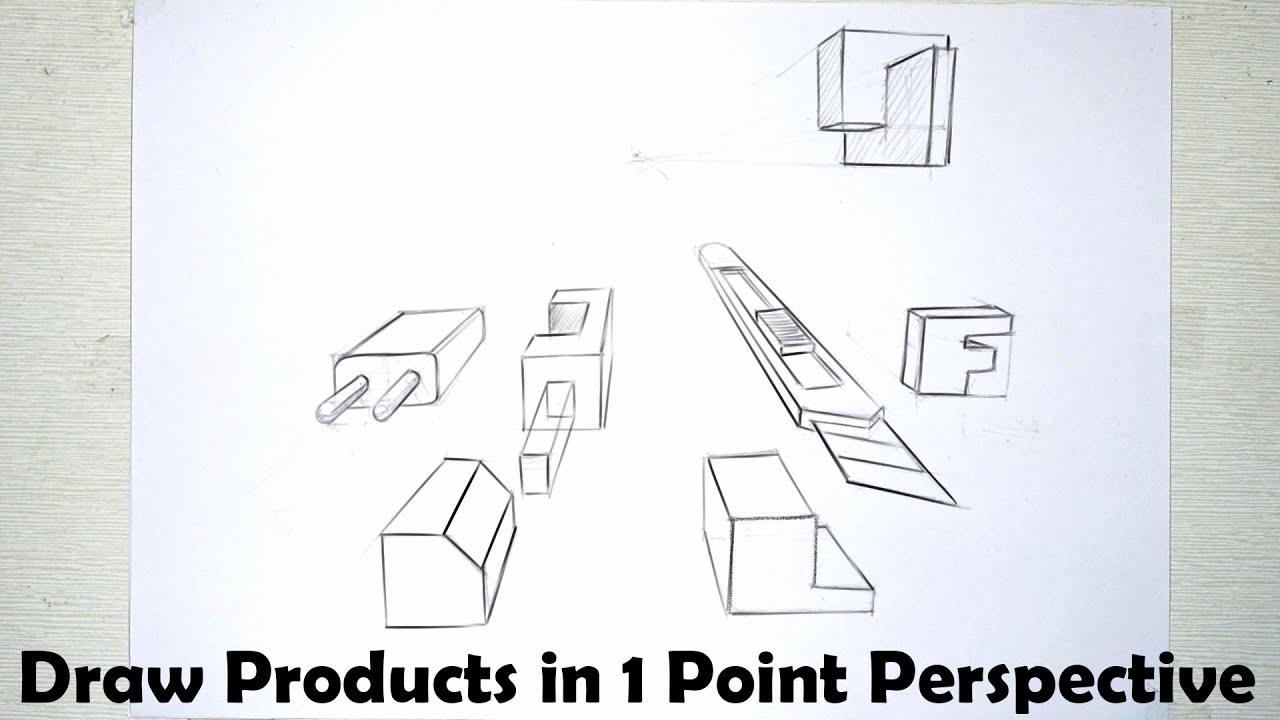 Learn How to Draw products in 1 point perspective | Step by step
