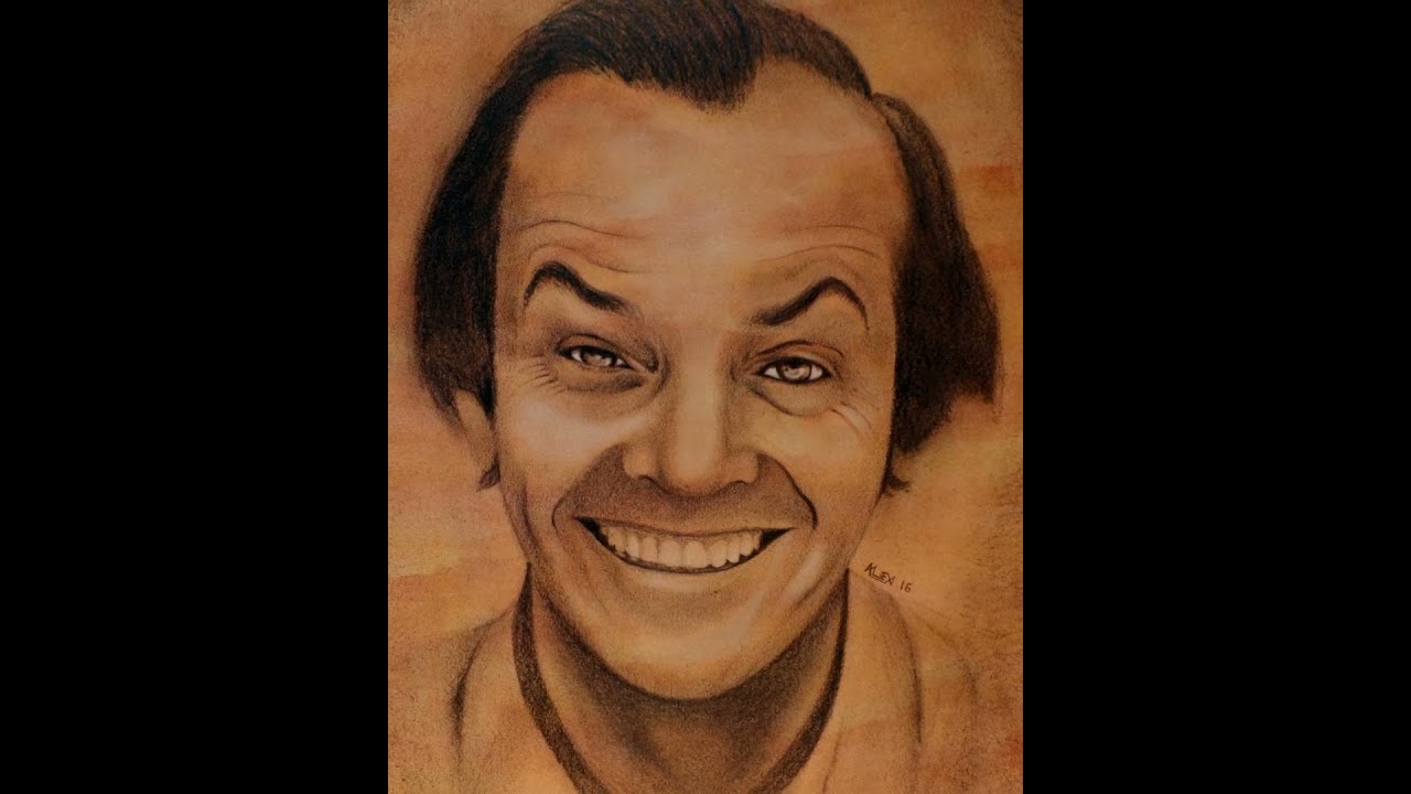 Jack Nicholson - graphite 9B on paper 35 x 50 cm - Drawing Art - Portrait