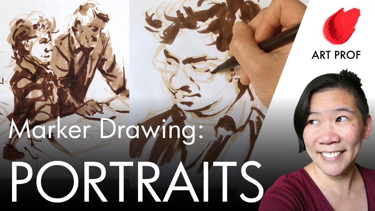 Real Time Portrait Drawing: Marker Demo for Self-Taught Artists