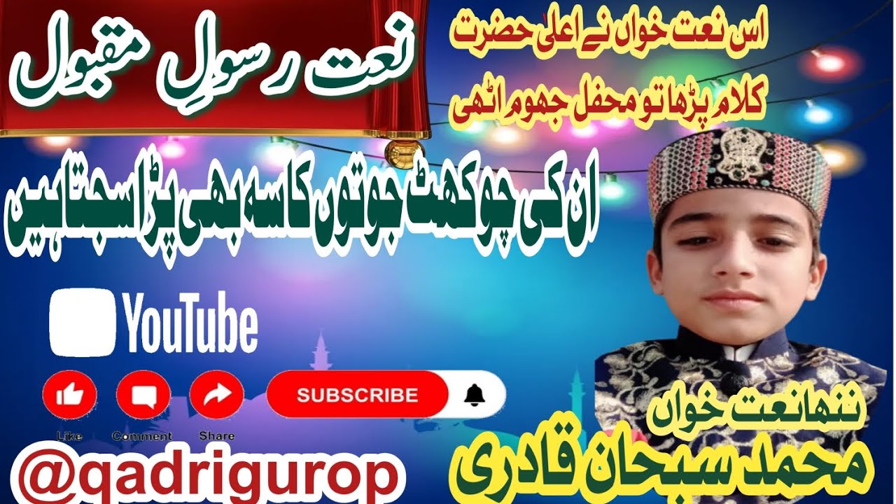 Unki chaukhat ho to Kaisa bhi parah sajta hai@@##££&&£@ By subhan qadri 