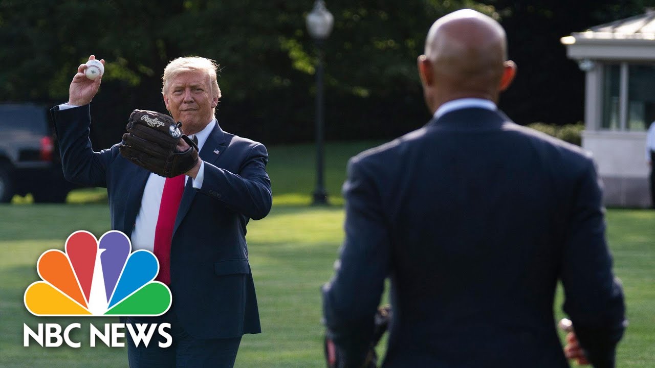 Trump Plays Catch With Mariano Rivera, Hosts Little Leaguers At White House | NBC News NOW