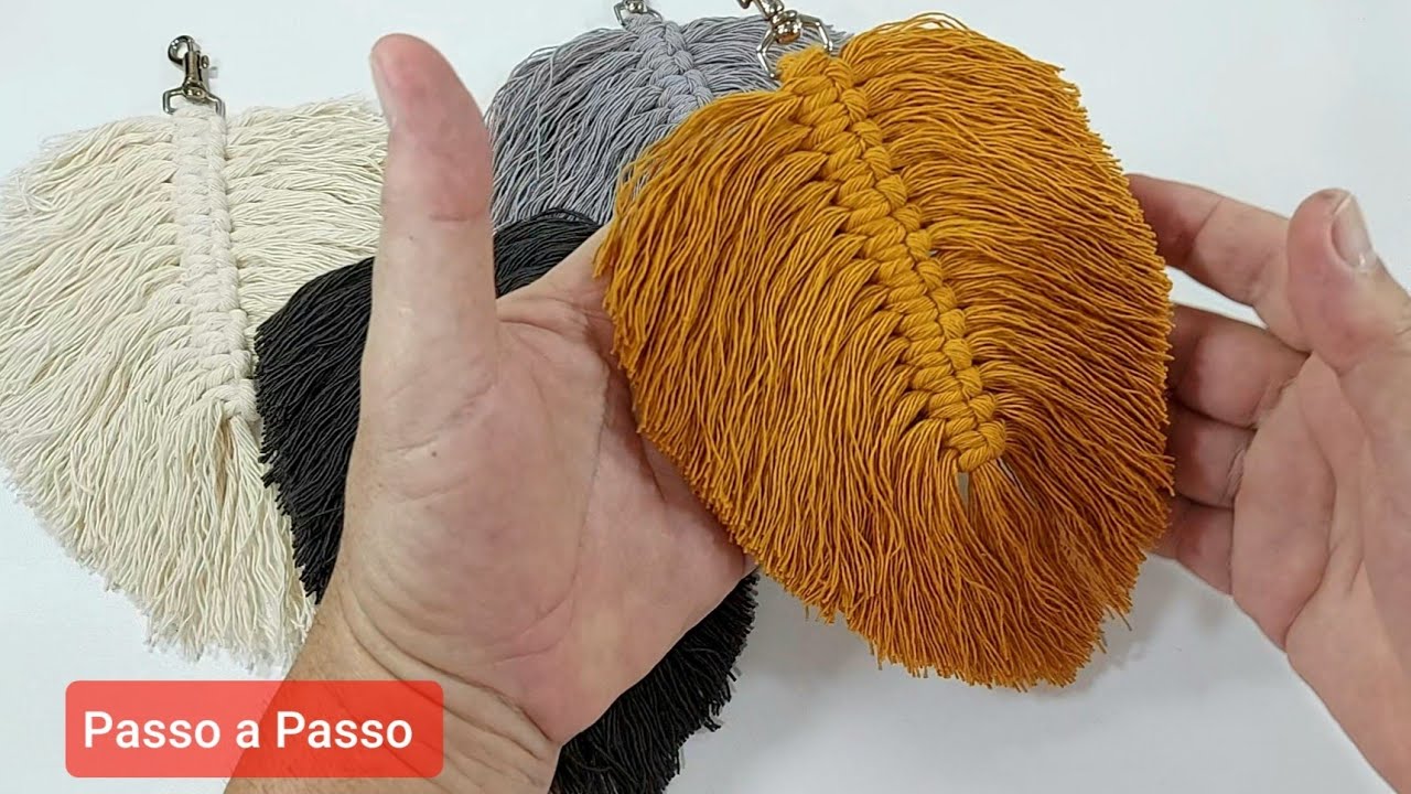 Como Fazer Folha de Macramê Direto no Chaveiro - Passo a Passo Prof. Neddy Ghusmam