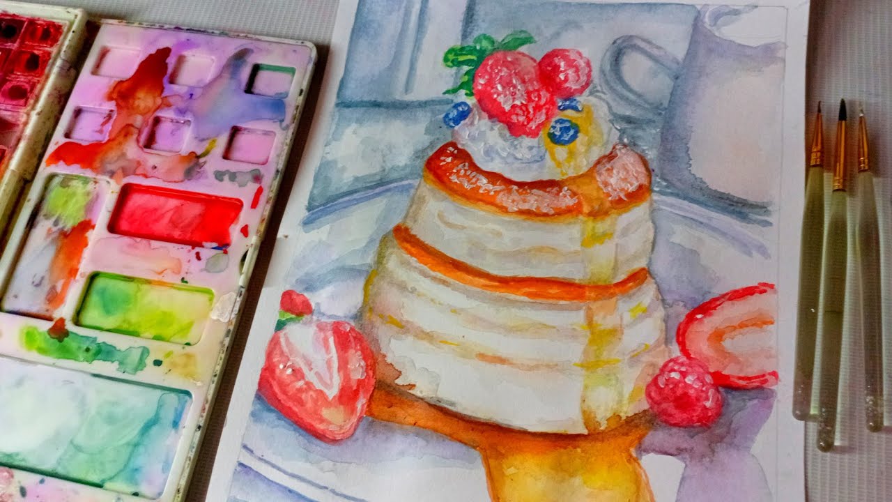 Paint with Me || Food Art, Cozy Vibe: [Japanese Souffle Pancakes] 