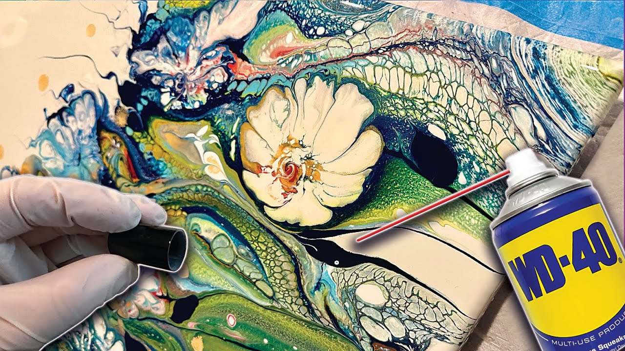 Acrylic Swipe & Magic Flowers | WD-40 Pour Painting | Unique Floral Reactions
