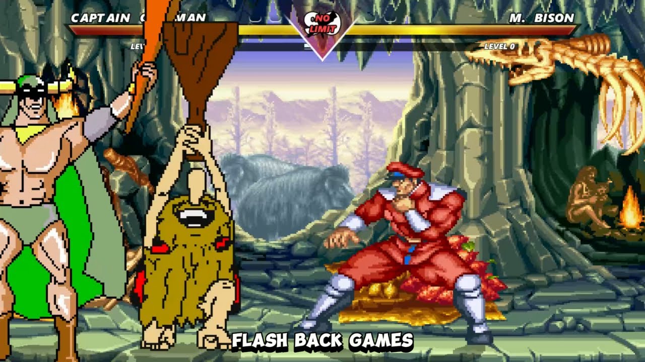 CAPTAIN CAVEMAN VS M.BISON !