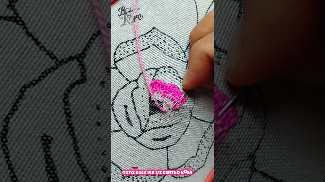 Matiz Rosa VID 1/3- Puntada de relleno- Rosa #rosasrosadas #rosas  #tutoriales #embroidery #colores 
