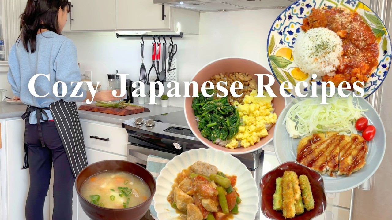 Cozy Japanese Cooking | Soboro don, Tonkatsu, Asparagus & chicken stir-fry | Living in Canada 🇨🇦