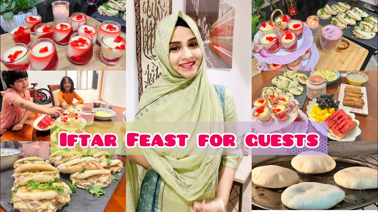 SPECIAL IFTAR FEAST FOR GUESTS | Pocket Chicken Shawarma | Chicken Spring rolls | Layer Pudding