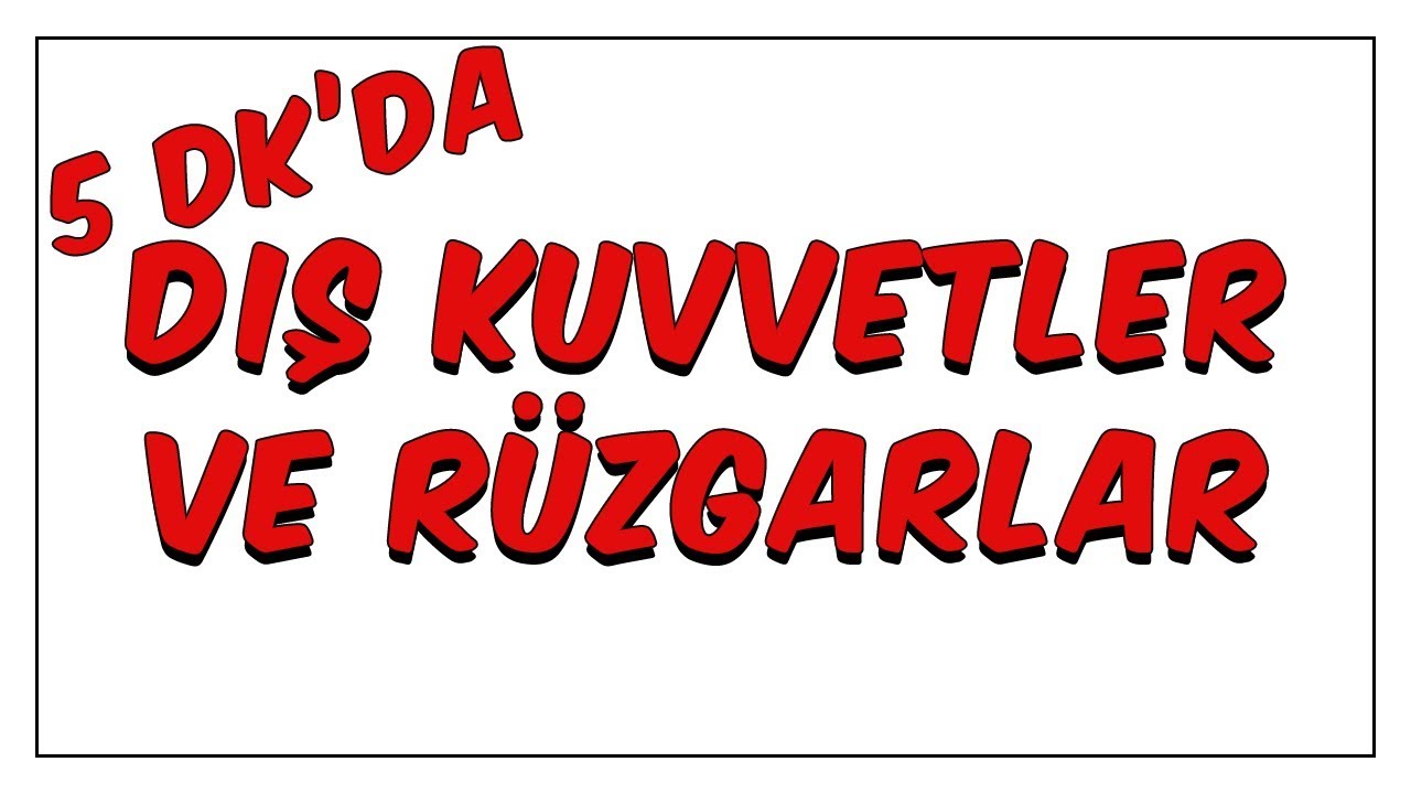 5 dk'da Dış Kuvvetler ve Rüzgarlar
