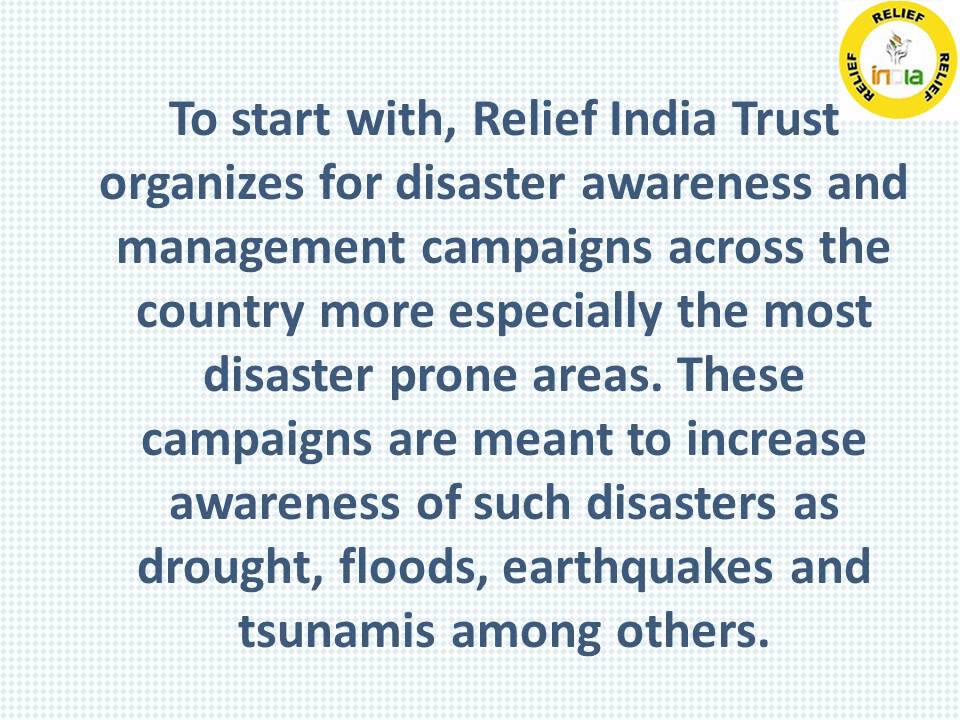 Relief India Trust- An Indian NGO With Transparent System