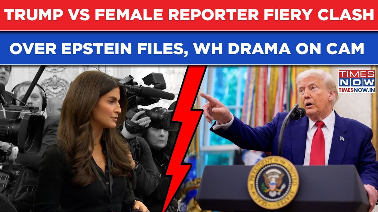 Trump Vs Female Reporter Clash Over Epstein Files Inside White House | Watch High Drama On Cam