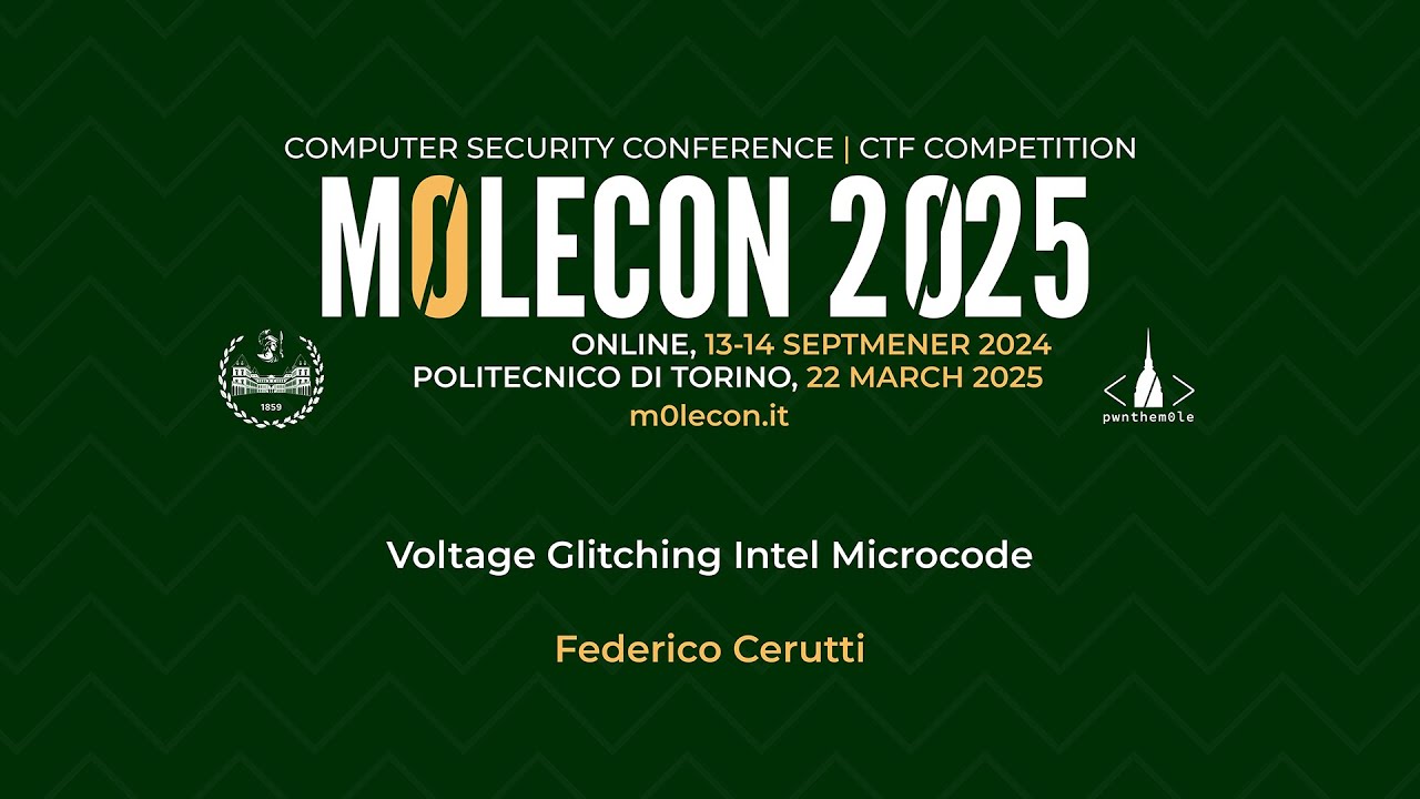 m0leCon 2025 - Federico Cerutti - Voltage Glitching Intel Microcode