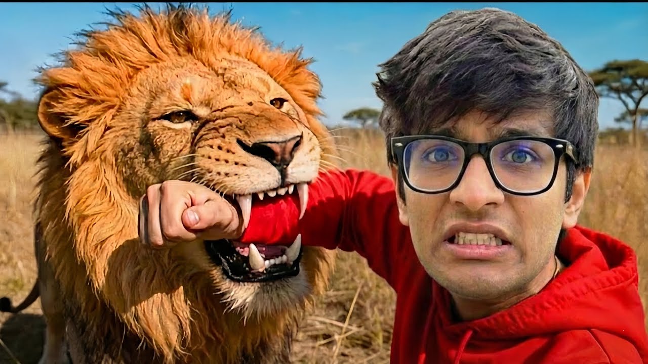 Spent 24 hours with the lion 🦁 Challange 😱 Sourav Joshi Vlogs 
